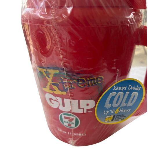 Vintage 7-Eleven X-treme Gulp 52oz Insulated Mug Red Aladdin 1986-NEW - Picture 3 of 4